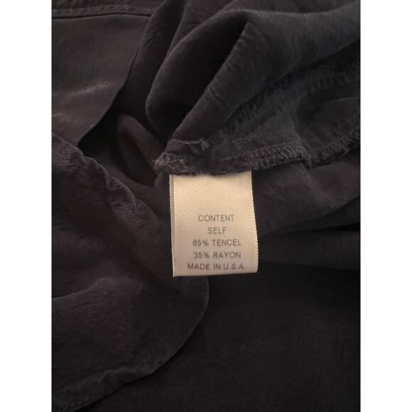 Maven West Women's Dark Blue Tencel Blend Soft Casual Button Down Blouse XS - Picture 4 of 9